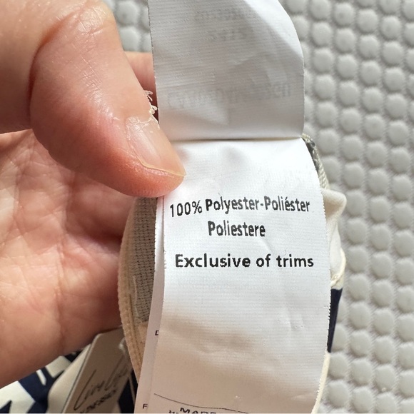 NWT Cupshe Navy White Tropical Floral Wide Leg Pants Size L - Picture 5 of 6